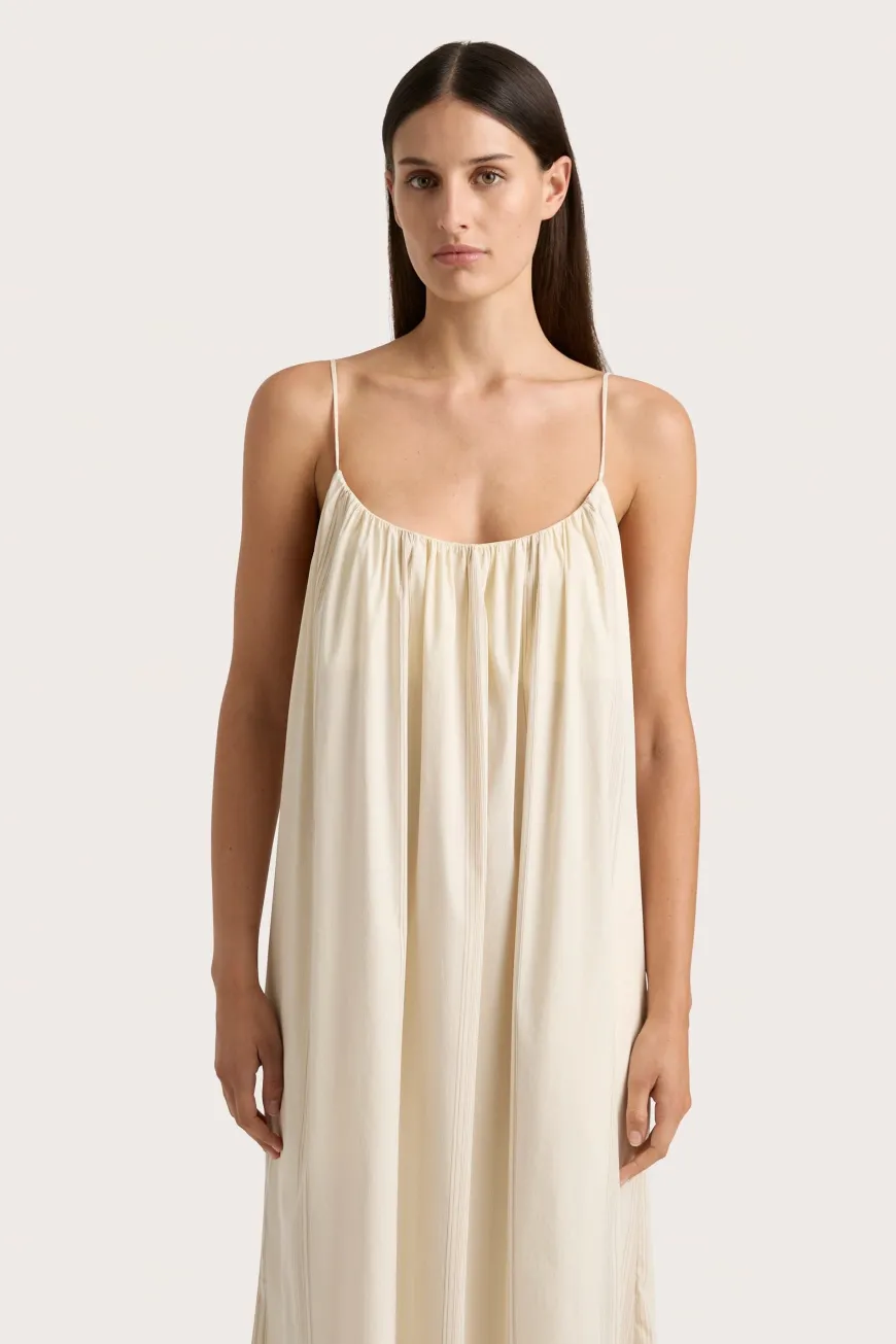 En Vau Maxi Dress Foam Taupe Stripe
