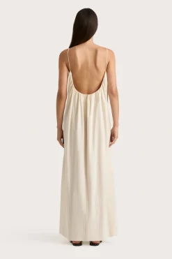 En Vau Maxi Dress Foam Taupe Stripe