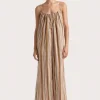En Vau Maxi Dress Terracotta Stripe