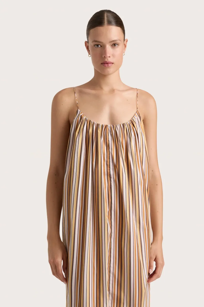En Vau Maxi Dress Terracotta Stripe
