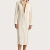 En Vau Shirt Dress Foam Taupe Stripe