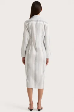 En Vau Shirt Dress Striped Soft Blue