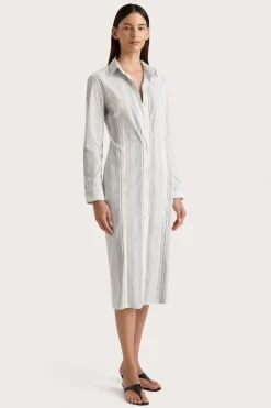 En Vau Shirt Dress Striped Soft Blue