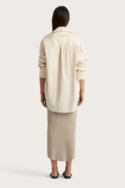En Vau Shirt Foam Taupe Stripe
