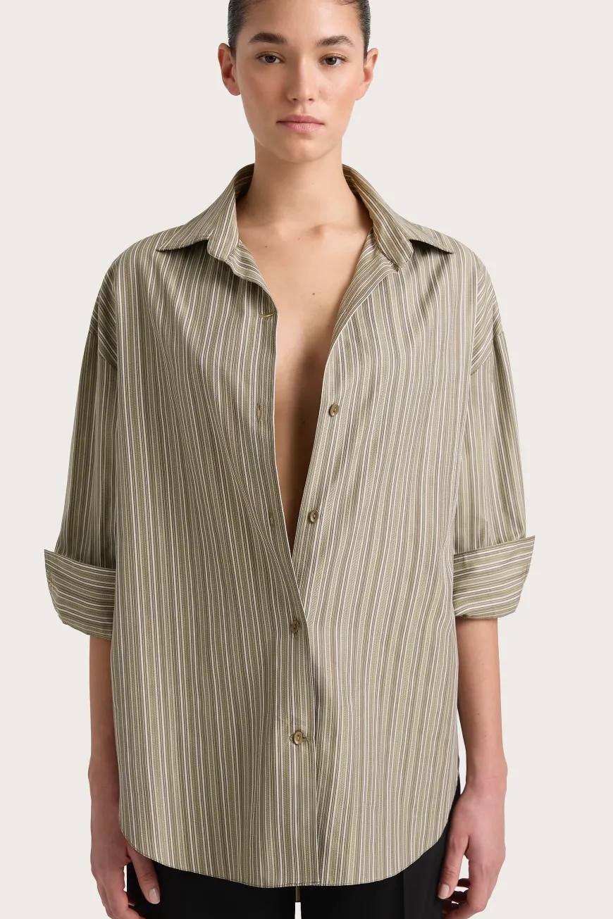 En Vau Shirt Khaki Stripe