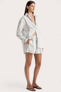 En Vau Shirt Striped Soft Blue