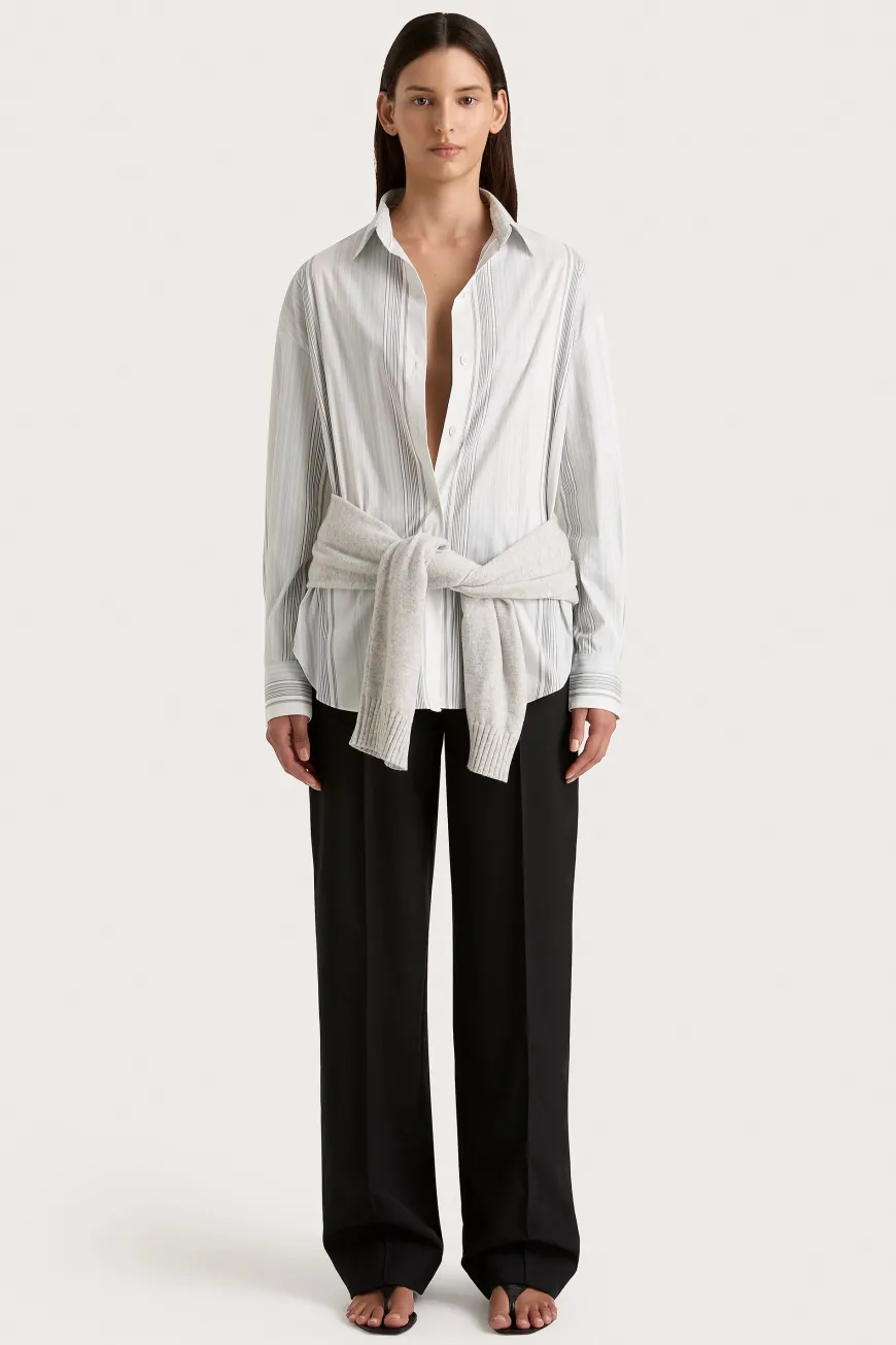 En Vau Shirt Striped Soft Blue