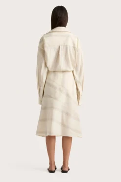 En Vau Skirt Foam Taupe Stripe