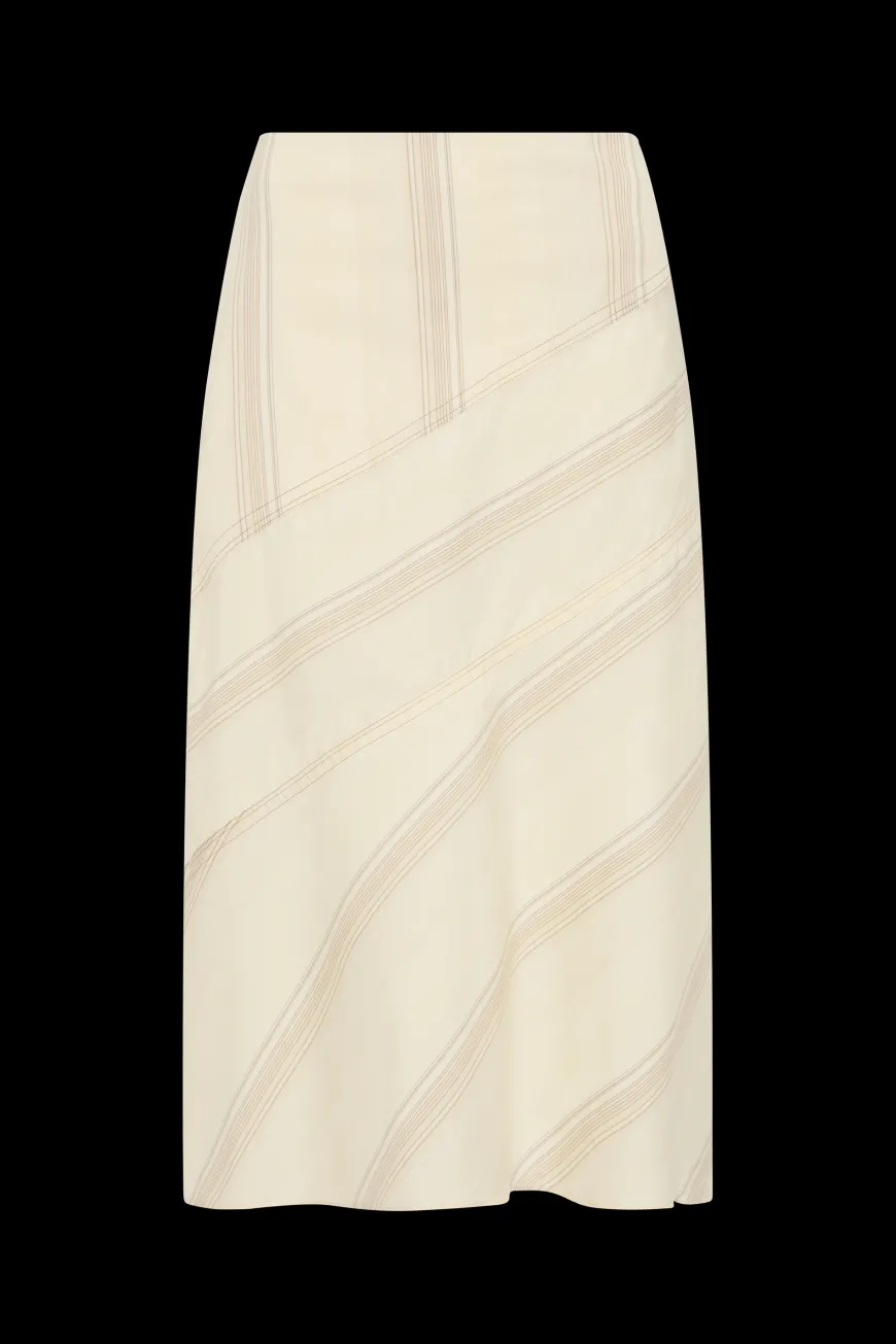 En Vau Skirt Foam Taupe Stripe
