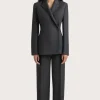 Enna Long Sleeve Blazer Charcoal
