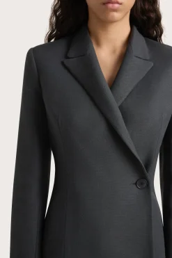 Enna Long Sleeve Blazer Charcoal