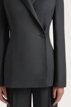 Enna Long Sleeve Blazer Charcoal