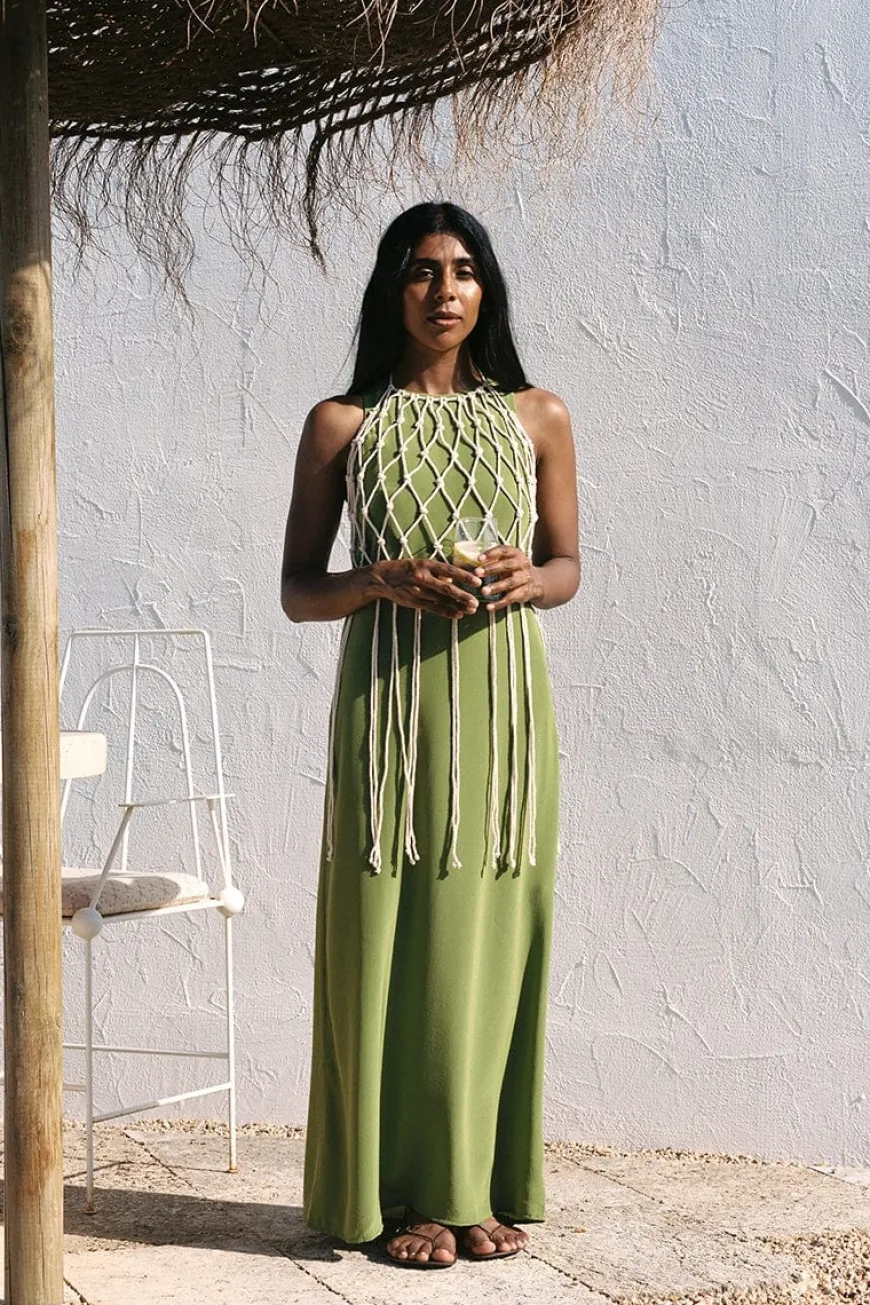 Esposende Midi Dress Palm Green - Final Sale