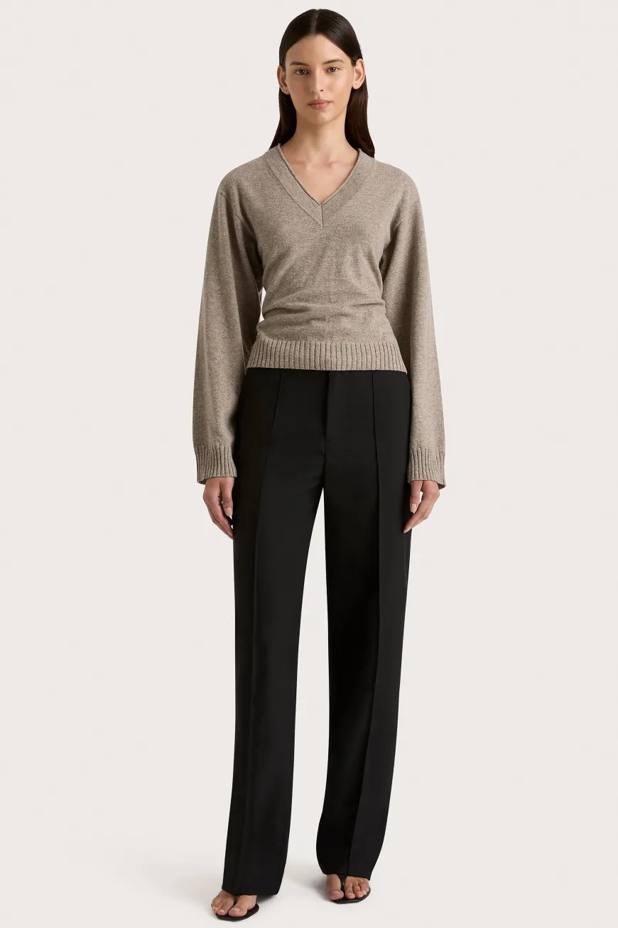Frederikke Cashmere Sweater Taupe Marle