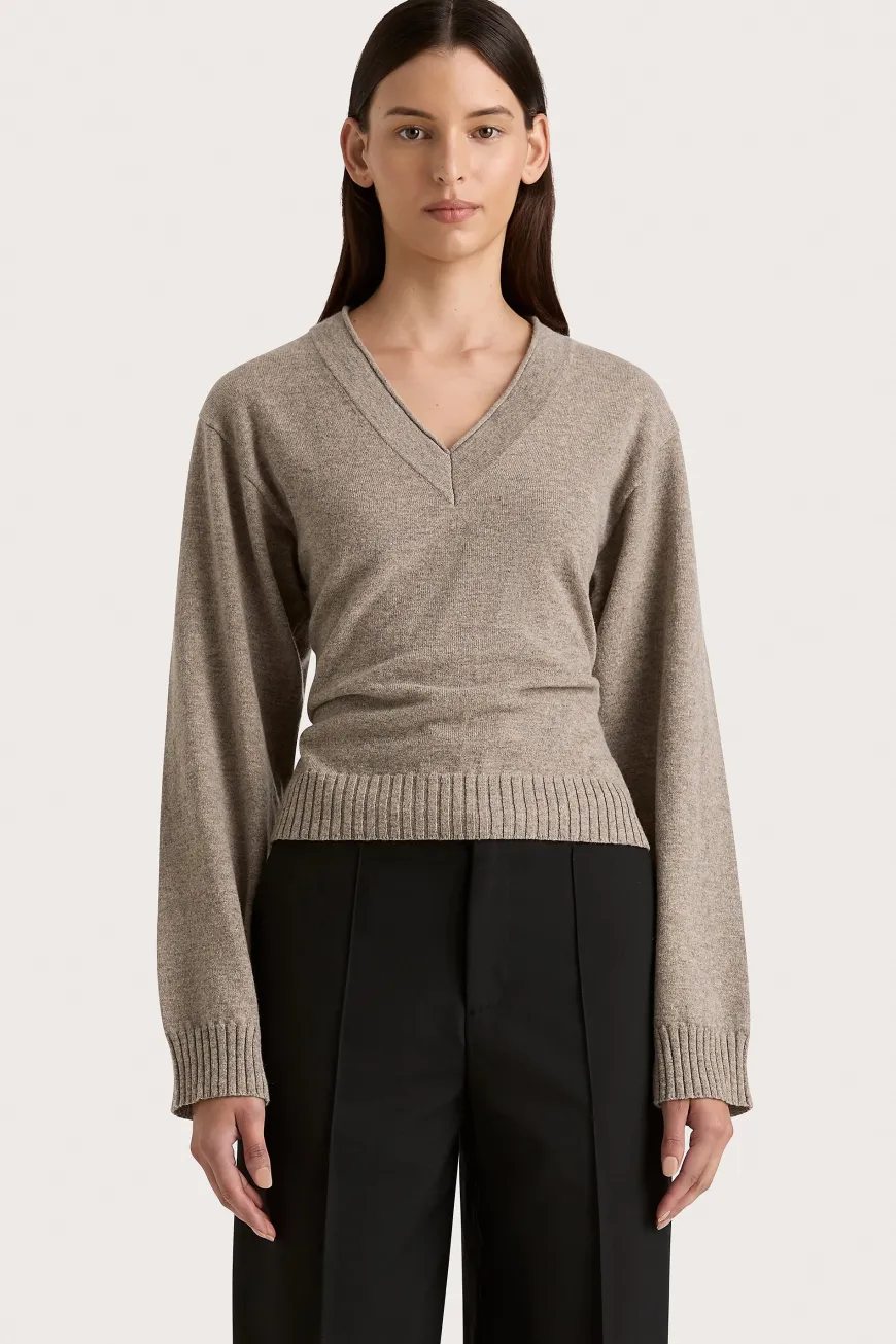 Frederikke Cashmere Sweater Taupe Marle