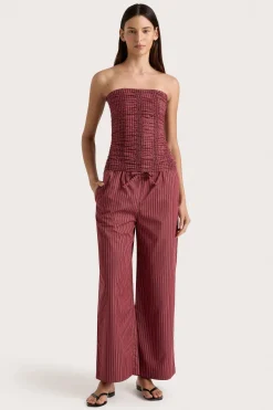 Freja Pant Wine Stripe