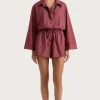 Freja Playsuit Wine Stripe