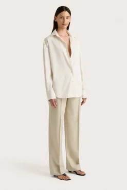 Freja Shirt Cream Pinstripe