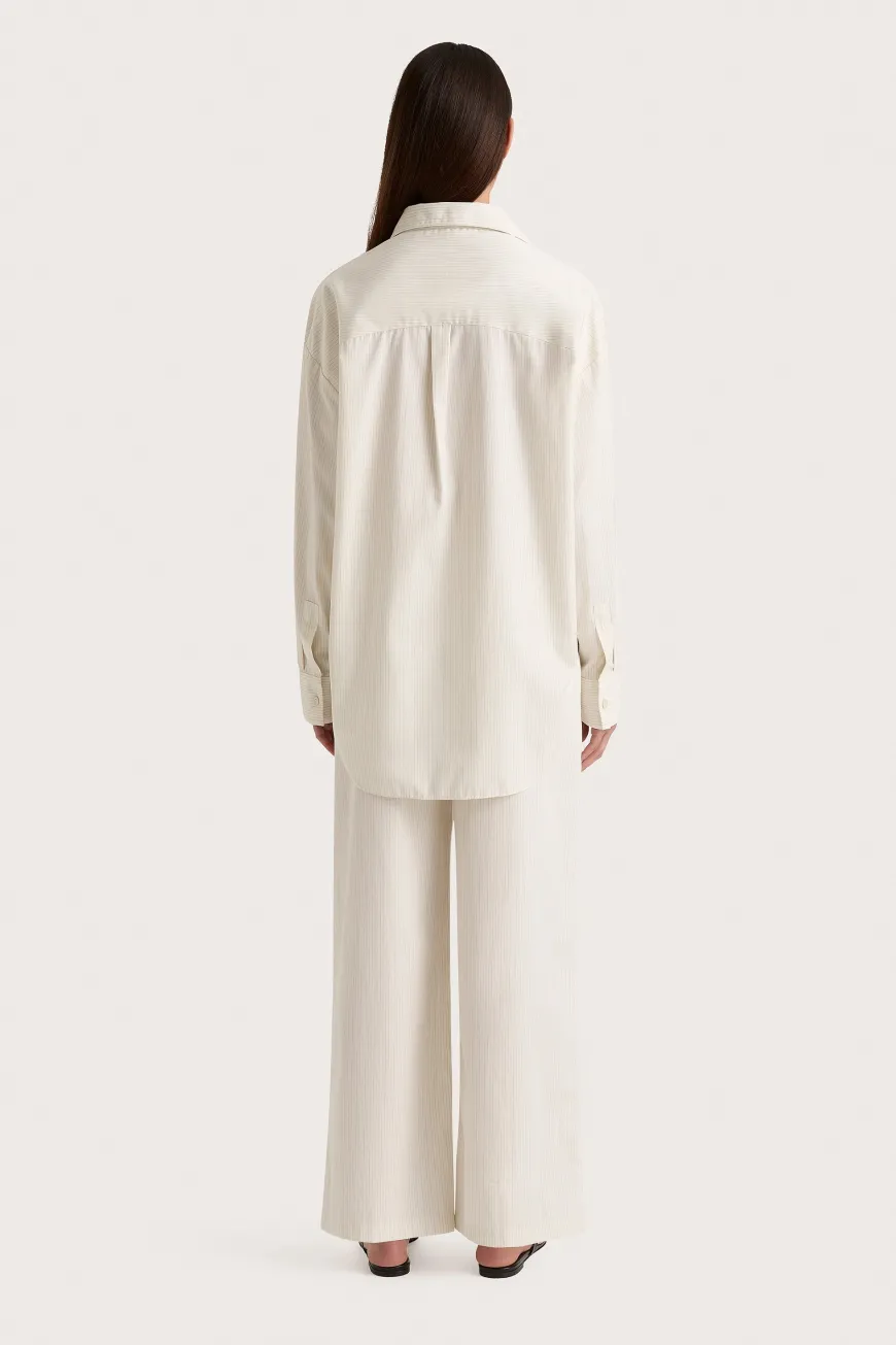 Freja Shirt Cream Pinstripe