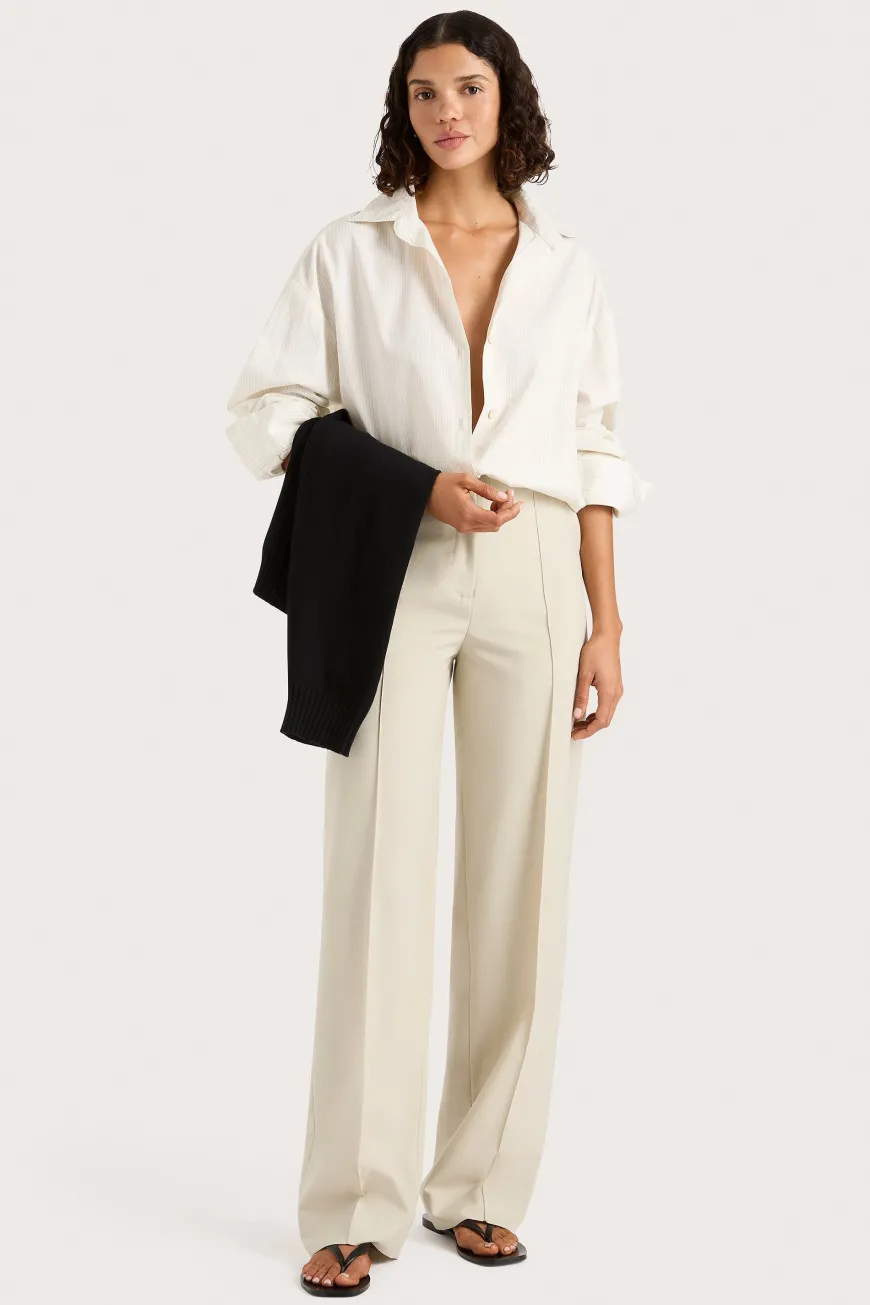 Freja Shirt Cream Pinstripe