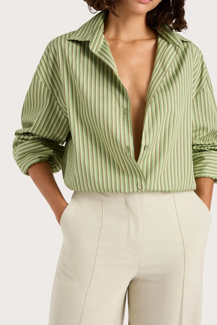 Freja Shirt Green Stripe