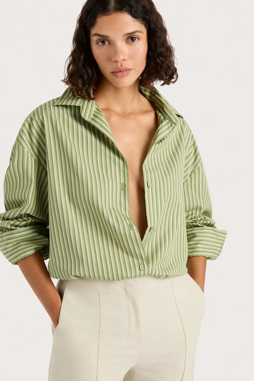 Freja Shirt Green Stripe