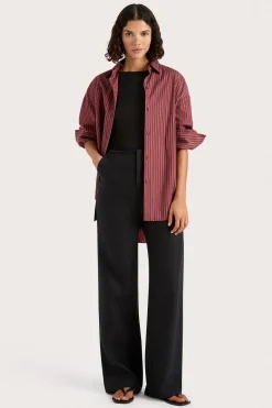 Freja Shirt Wine Stripe