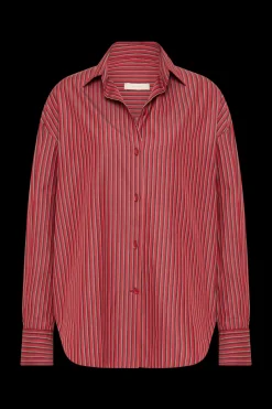 Freja Shirt Wine Stripe