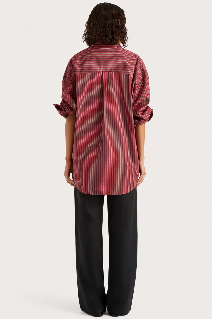 Freja Shirt Wine Stripe