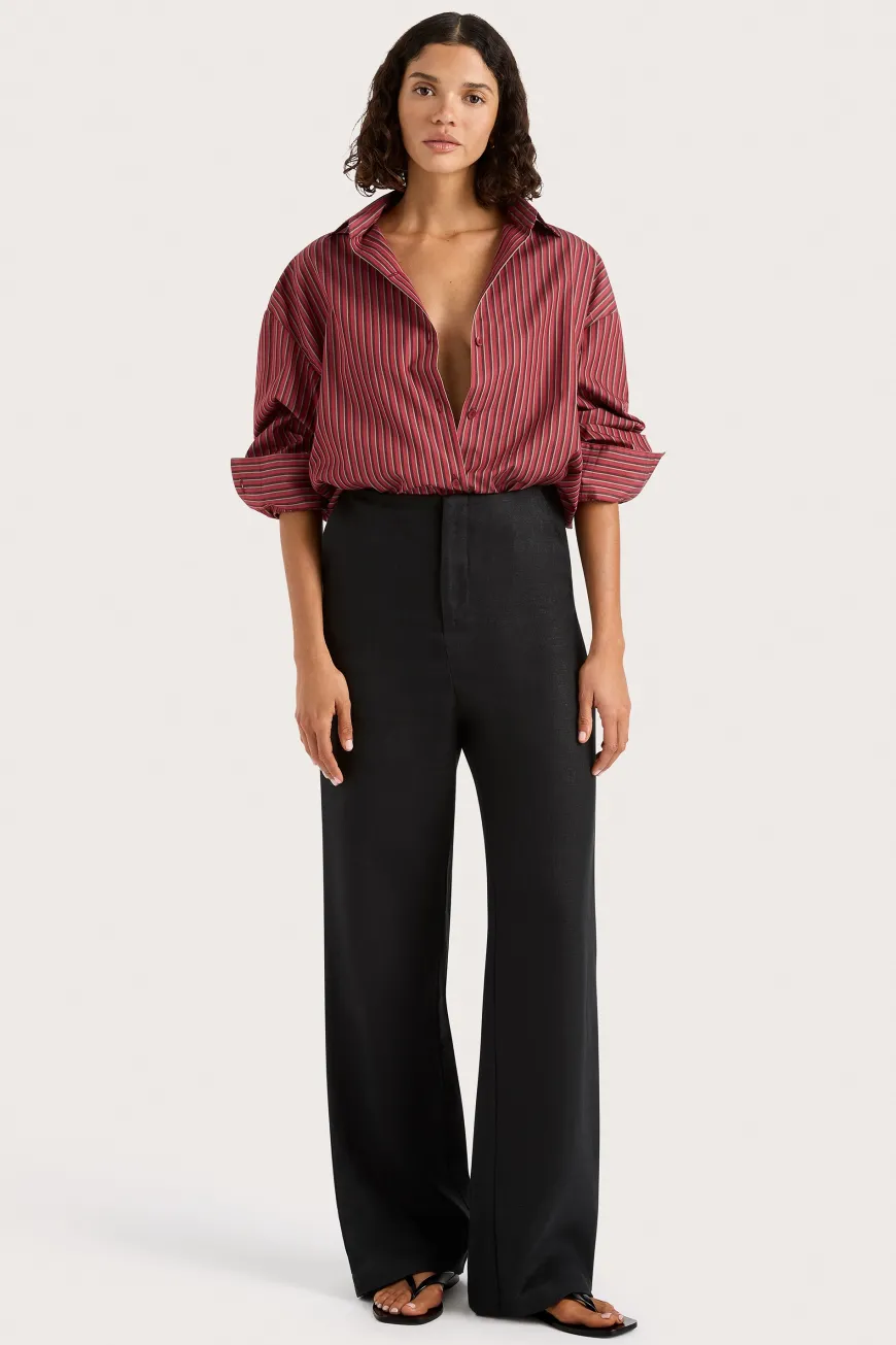 Freja Shirt Wine Stripe