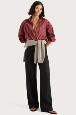 Freja Shirt Wine Stripe