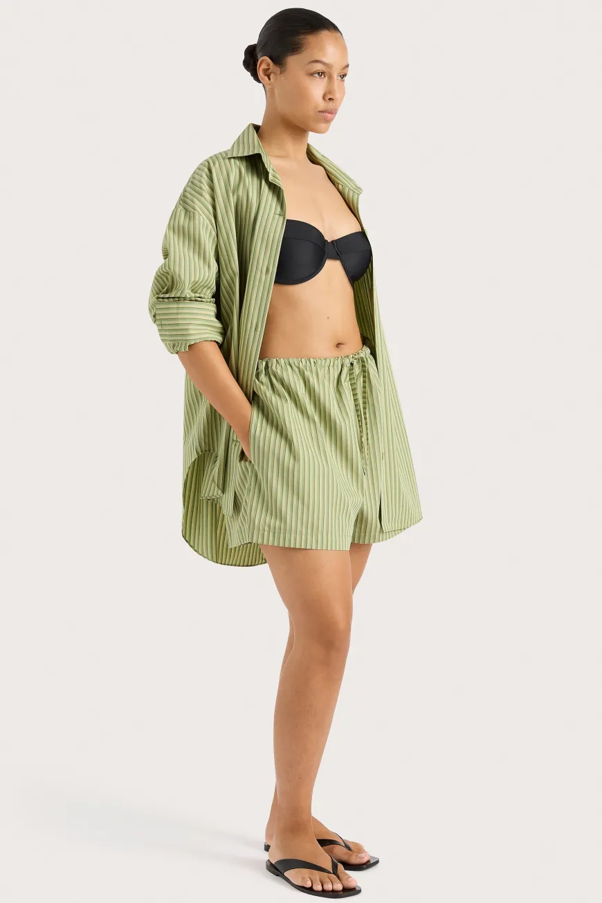 Freja Shorts Green Stripe