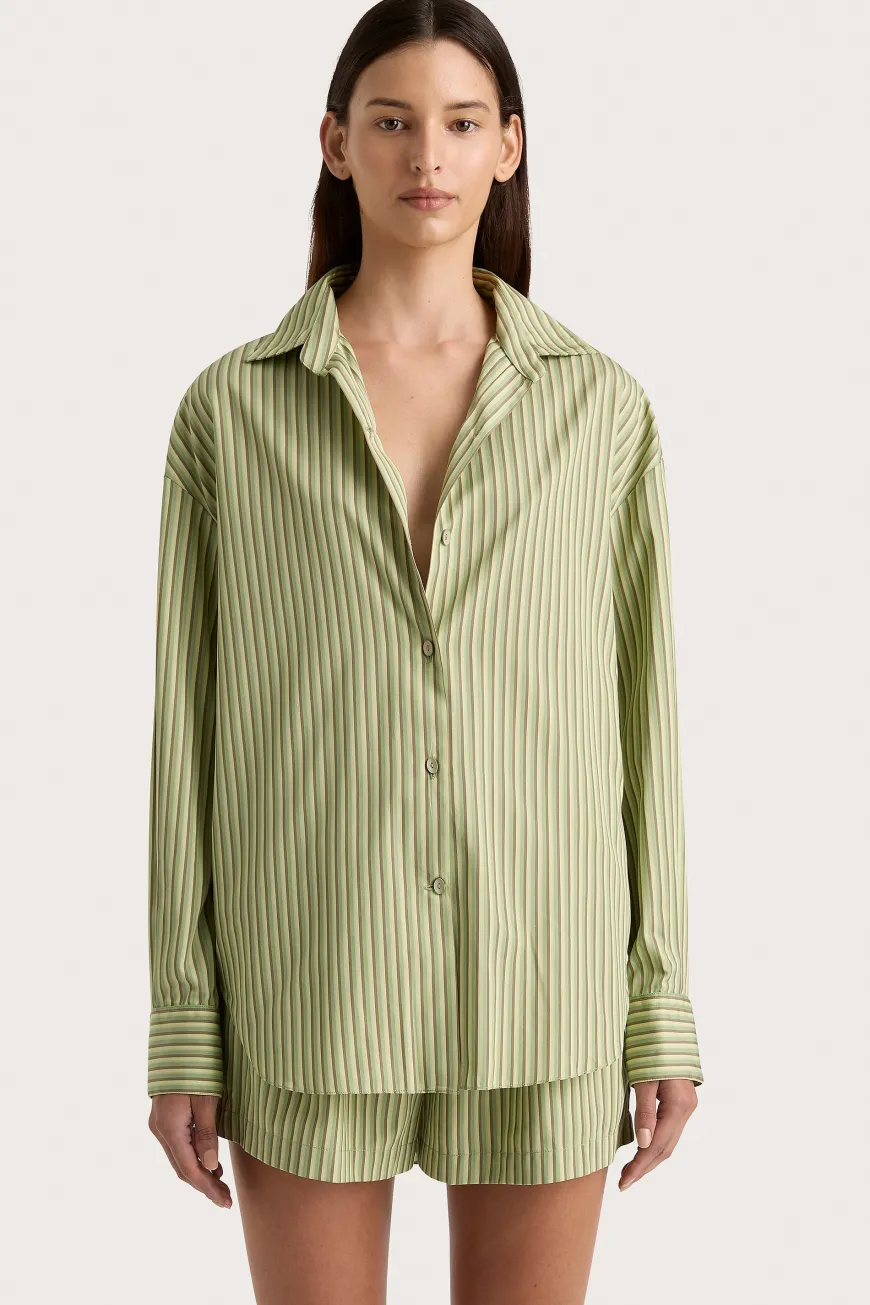 Freja Shorts Green Stripe