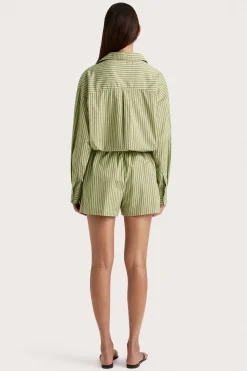 Freja Shorts Green Stripe