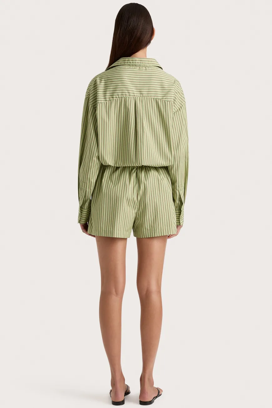 Freja Shorts Green Stripe