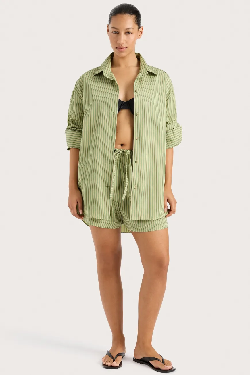 Freja Shorts Green Stripe