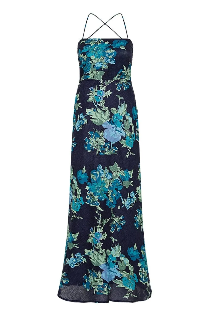 Garcia Maxi Dress Escala Floral Navy - Final Sale