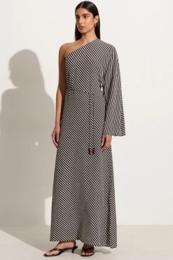 Gino Maxi Dress Toscano Stripe Black