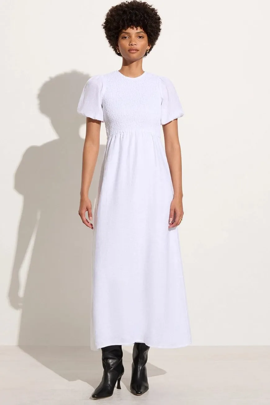 Gloria Midi Dress White - Final Sale