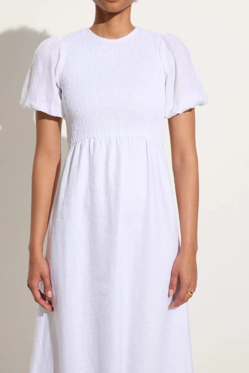 Gloria Midi Dress White - Final Sale