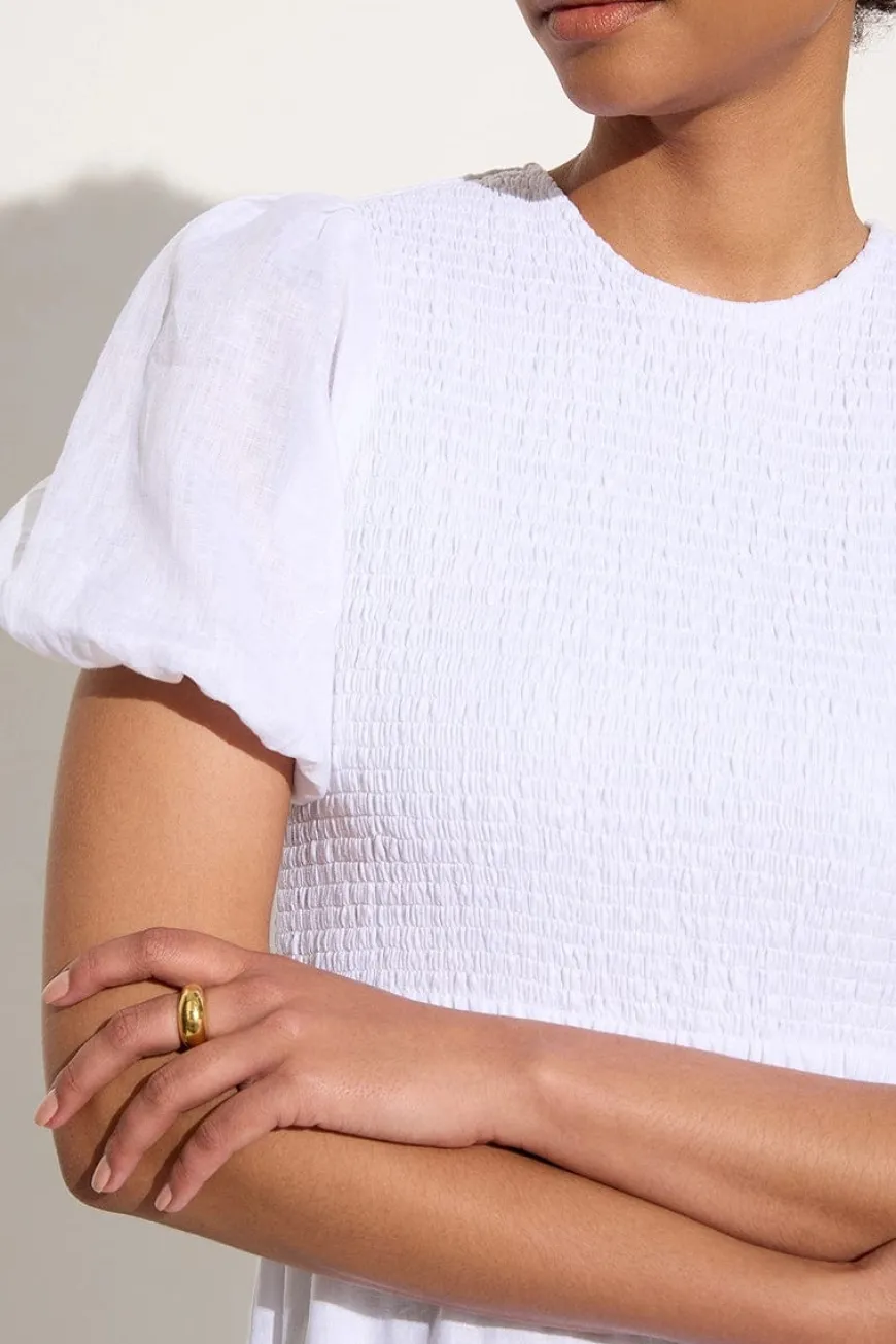Gloria Midi Dress White - Final Sale