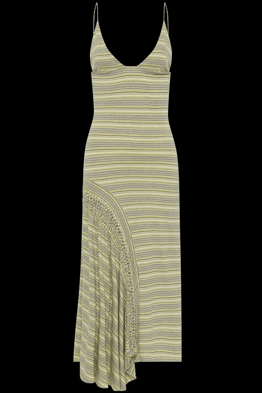 Hyeres Midi Dress Lemon Navy Stripe