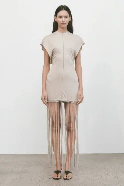 Ines Fringe Dress Oatmeal
