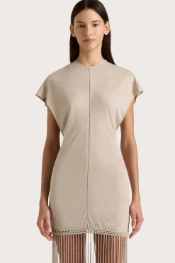 Ines Fringe Dress Oatmeal