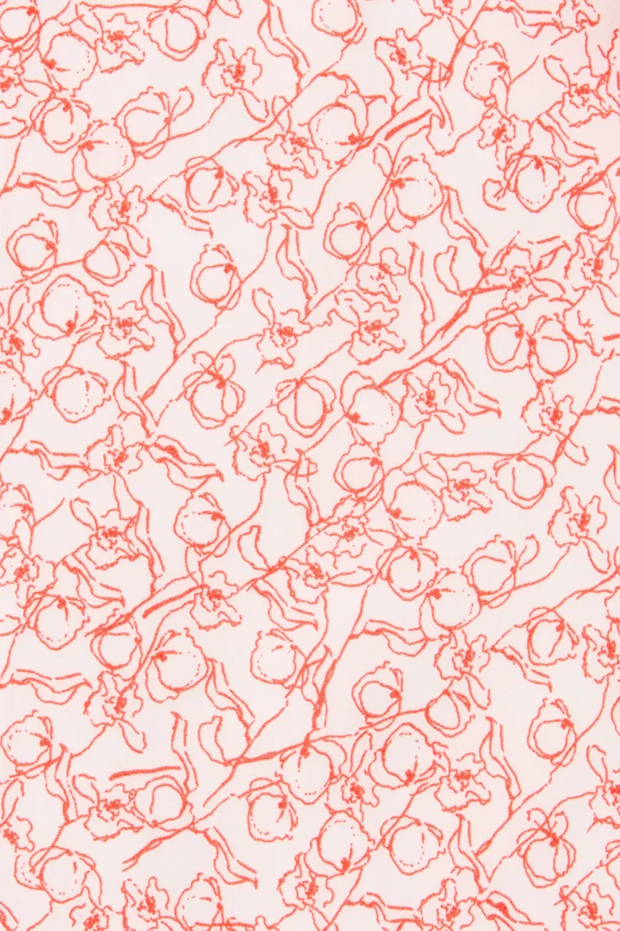 Jardin Midi Dress Calla Vermillion
