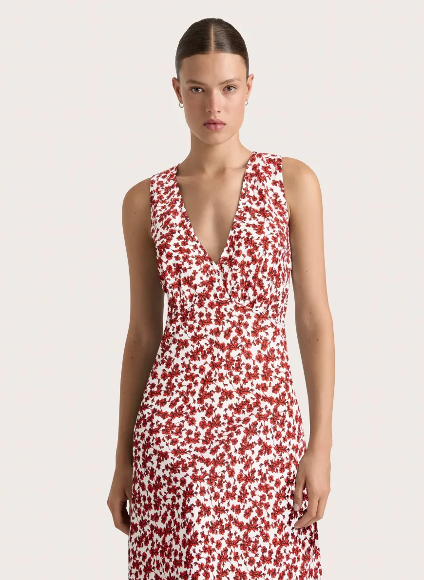 Jardin Midi Dress Leilani Red