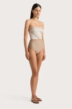 Jean Swim Top Futura Stripe Taupe