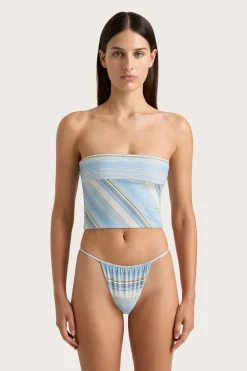 Jean Swim Top Futura Stripe Sky Blue