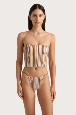 Jean Swim Top Terracotta Stripe