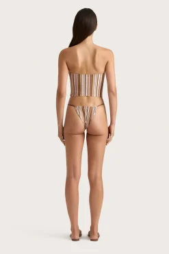Jean Swim Top Terracotta Stripe